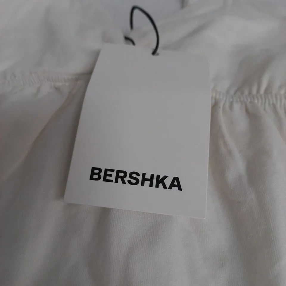BERSHKA WHITE WOMEN'S TOP/DRESS XS (UK 6) WITH STRAPS