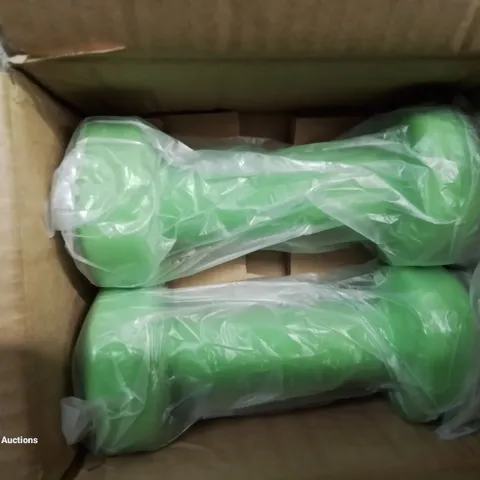 BOXED SET OF 2 X 2KG DUMBBELLS IN GREEN