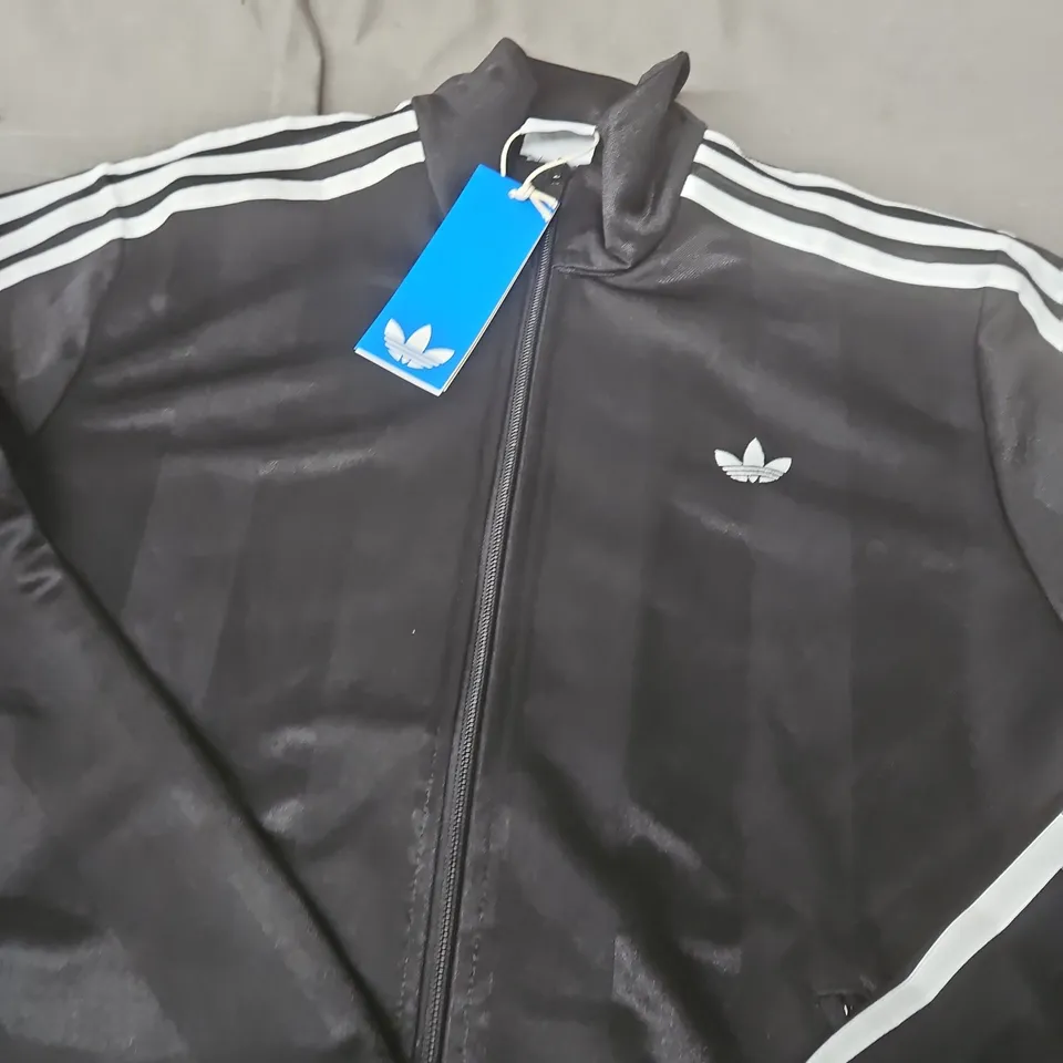 ADIDAS ORIGINALS BLACK TRACK JACKET - SIZE 11/12 YRS