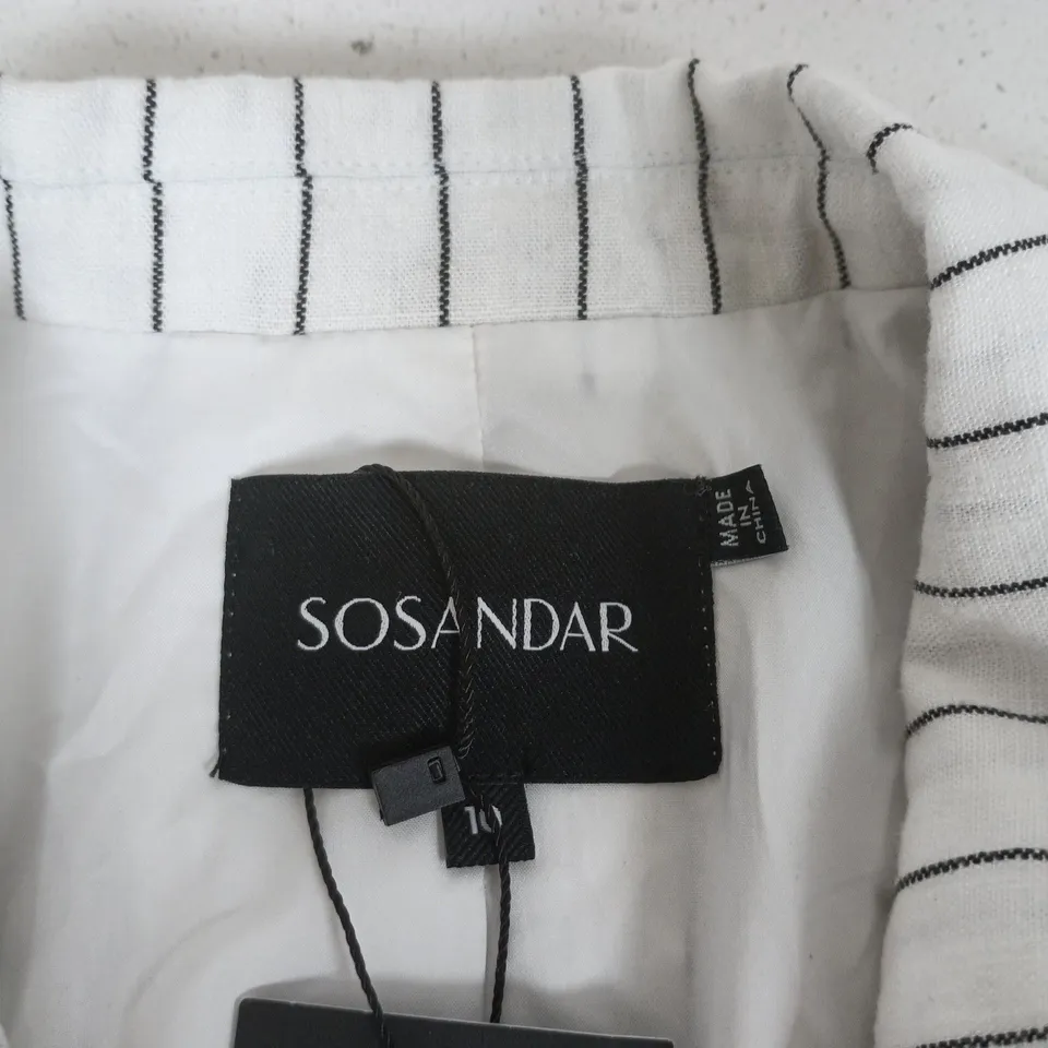 SOSANDAR PINSTRIPE BLAZER – WHITE, UK 10