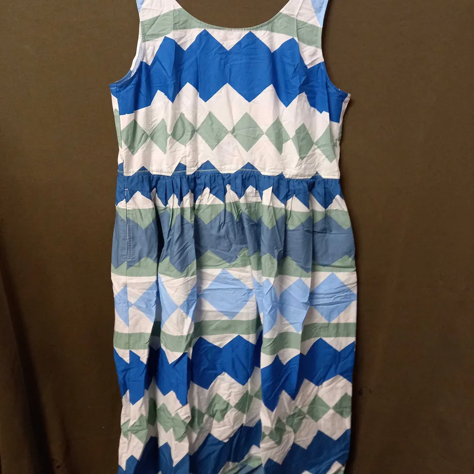 WHITE STUFF ALI COTTON MAXI DRESS IN BLUE/GREEN/WHITE - SIZE 20