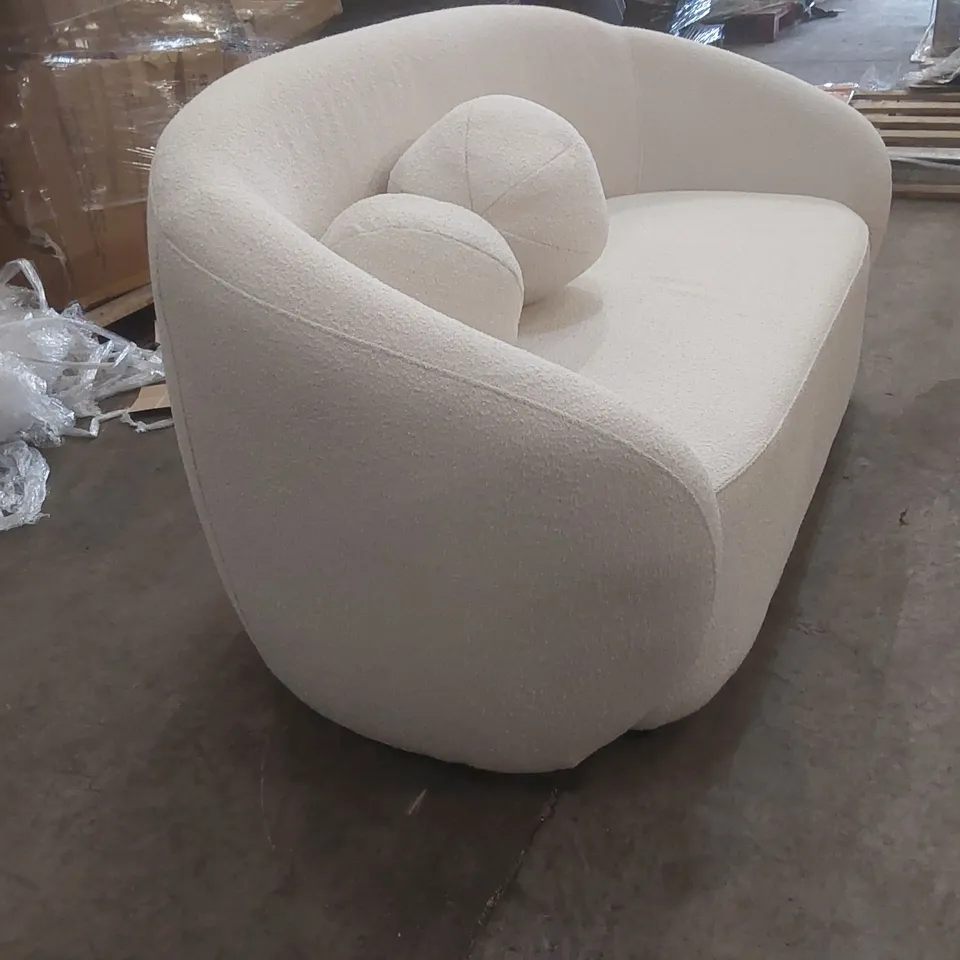 ROUNDI 2 SEATER BOUCLE SOFA - CREAM WHITE