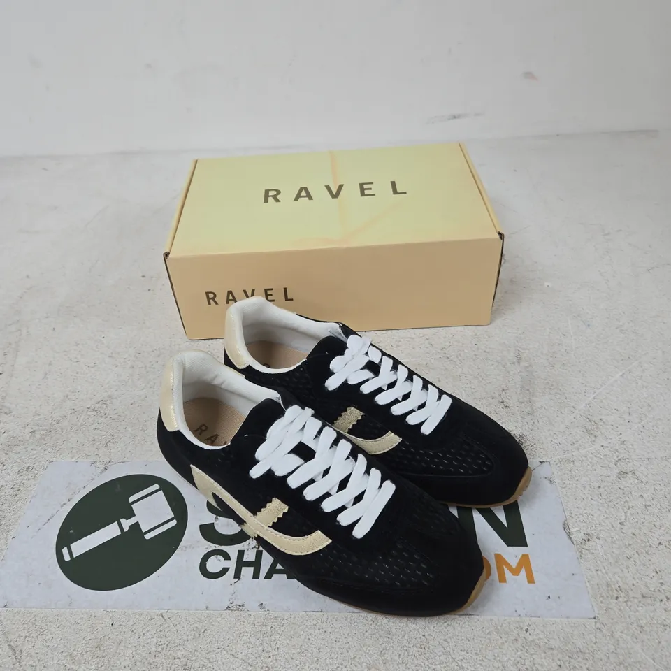 RAVEL RLS710 BLACK/GOLD SNEAKERS – UK 6 (EU 39)