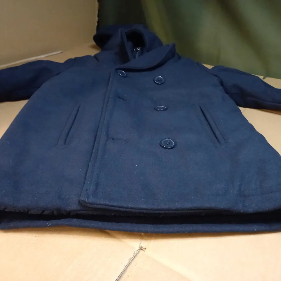 DESIGNER NAVY QUILTED JNR WINTER COAT - AGE 8YRS