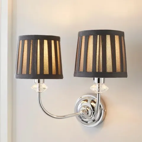 BOXED DORMA GENEVIEVE 2 LIGHT GREY WALL LIGHT