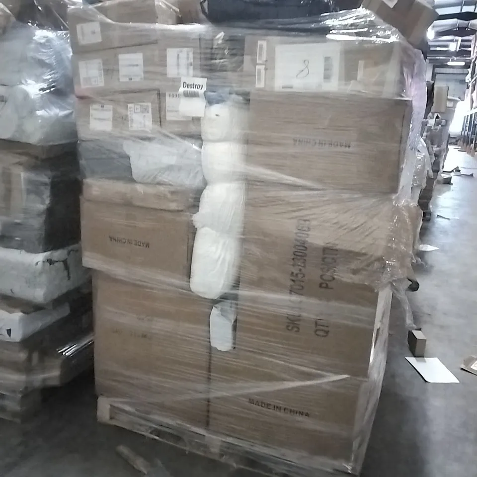 PALLET OF ELECTRICAL ITEMS AND HOUSEHOLD GOODS TO INCLUDE;ALUMINIUM 5 PEICE PAN SET,STEAM CLEANER,NIGHT LIGHT