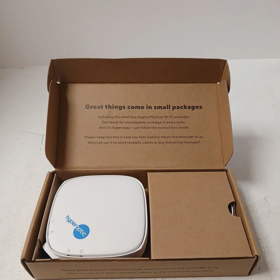 HYPEROPTIC TOTAL WI-FI MINIHUB WX3100 – BOXED WHITE WI-FI EXTENDER