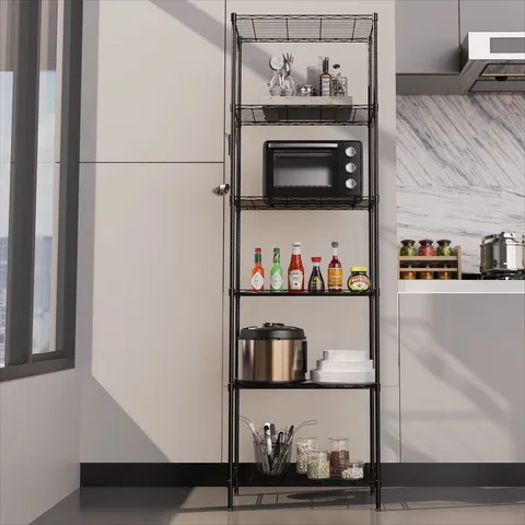 BOXED EITAN 54CM W 6-TIER STEEL SHELVING UNIT