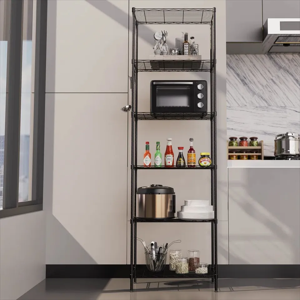 BOXED EITAN 54CM W 6-TIER STEEL SHELVING UNIT