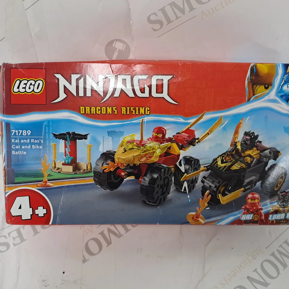 BOXED LEGO NINJAGO DRAGONS RISING KAI AND RAS'S CAR AND BIKE BATTLE RRP £18.99