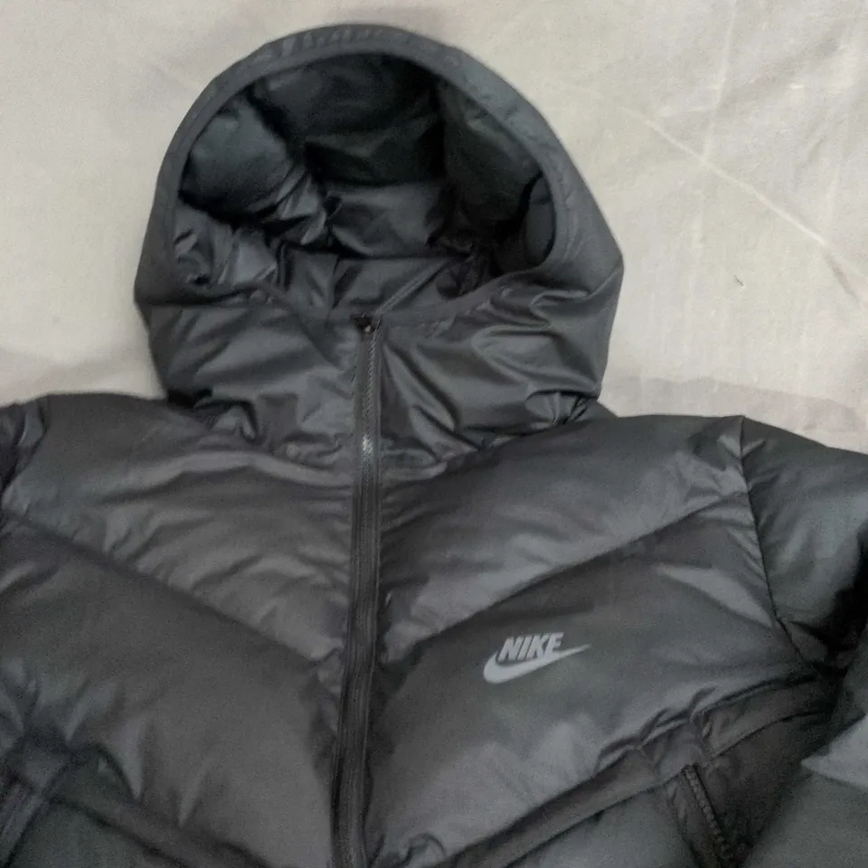 NIKE MAX BUBBLE JACKET BLACK – HOODED PUFFER - SIZE L