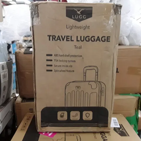 BOXED LUGG JET LIGHT WEIGHT TRAVEL LUGGAGE SUITCASE- TEAL