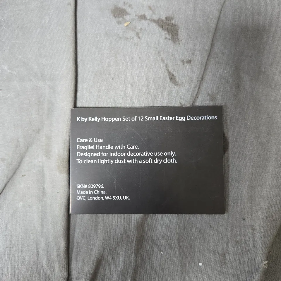 K BY KELLY HOPPEN SET OF 12 SMALL EASTER EGG DECORATIONS