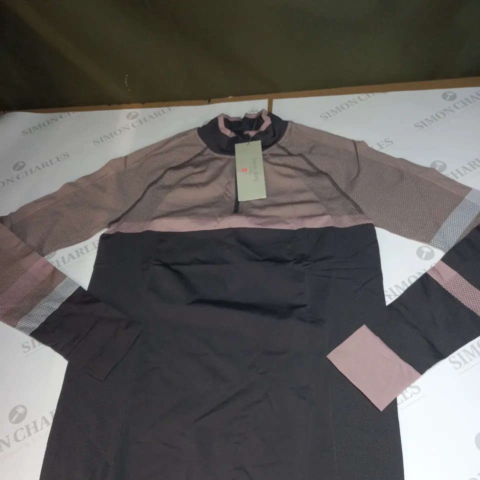 SWEATY BETTY ATHLETE WORKOUT HALF ZIP LONG SLEEVE TOP SIZE L