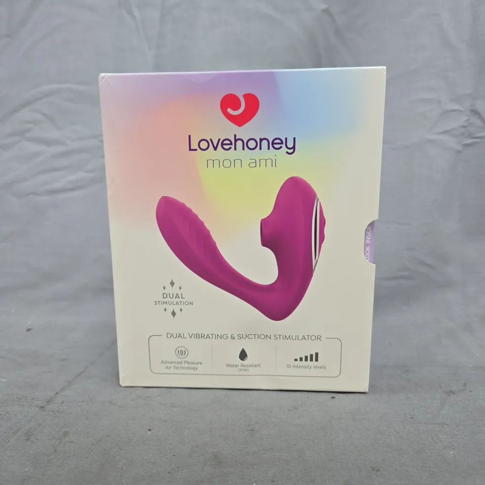 BOXED LOVEHONEY MON AMI DUAL VIBRATING & SUCTION STIMULATOR