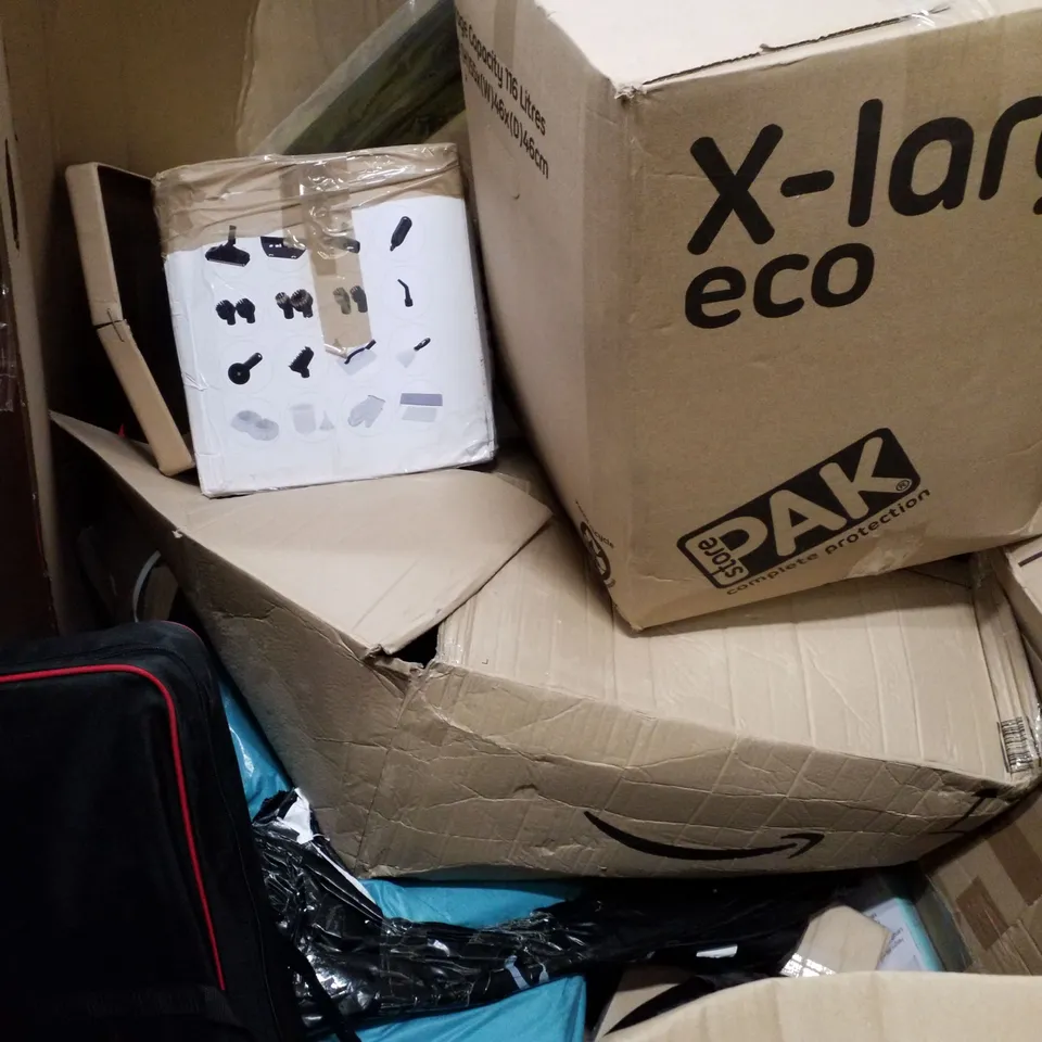PALLET OF ASSORTED PRODUCTS INCLUDING 600MM TILE CUTTER, MOBILE AIR CONDITIONER, KIDS BICYCLE, 8 DRAWER CHEST OF DRAWERS 