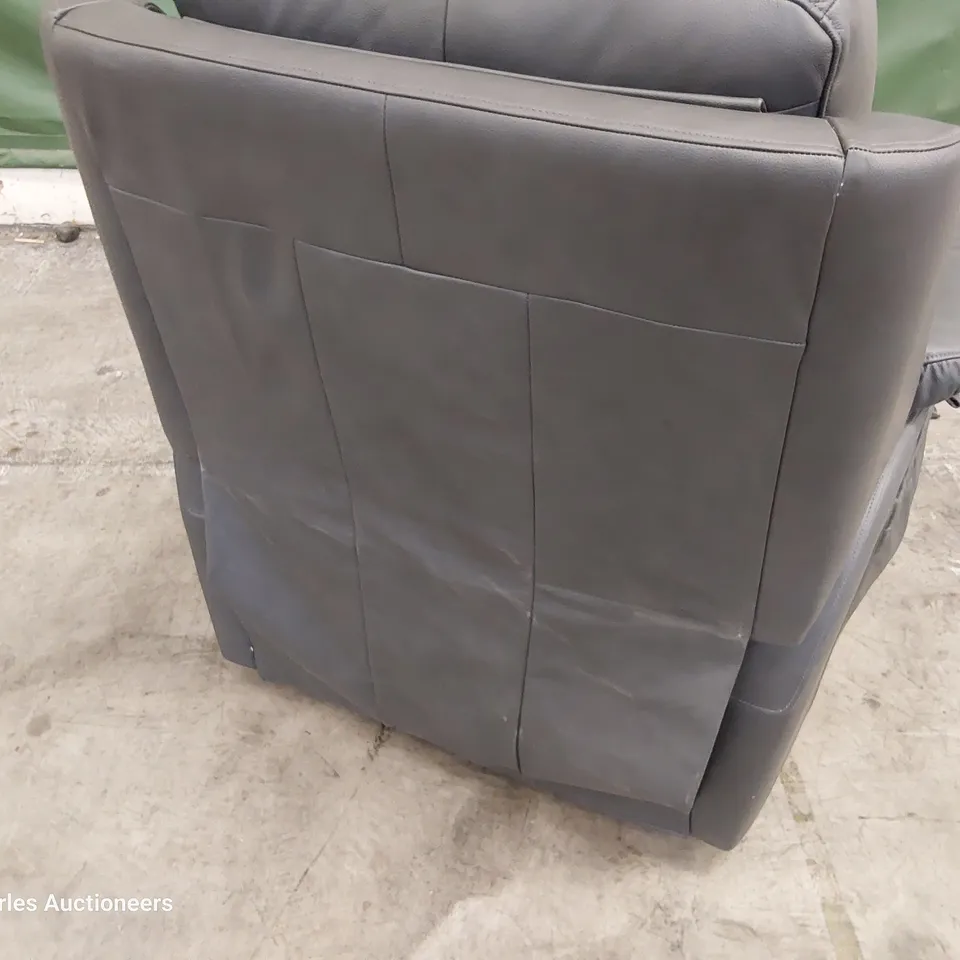 QUALITY BRITISH DESIGNER G PLAN GREENWICH LARGE DUEL ELEVATE EASY CHAIR CAMBRIDGE PETROL BLUE LEATHER 