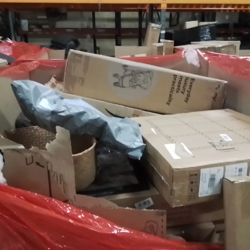PALLET OF ASSORTED HOUSEHOLD GOODS AND PRODUCTS TO INCLUDE;PLAY MAT,LED LIGHT STRIP,ELLIPTICAL TRAINER