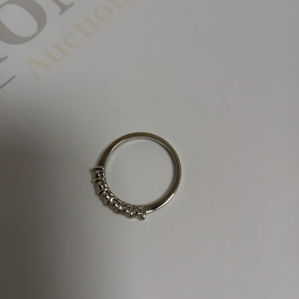 DESIGNER PLATINUM SIX STONE HALF ETERNITY RING SET WITH DIAMONDS WEIGHING +-0.54CT