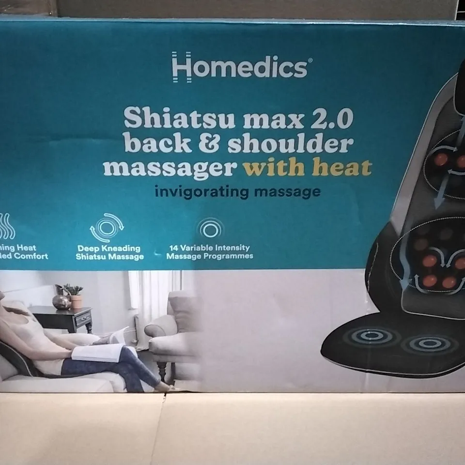 BOXED HOMEDICS SHIATSU MAX 2.0 BACK & SHOULDER MASSAGER WITH HEAT