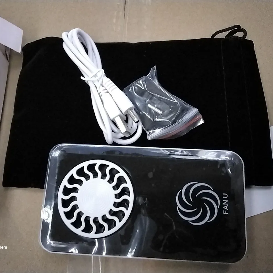 BOX OF APPROXIMATELY 54 FAN U PORTABLE & RECHARGEABLE FANS BLACK
