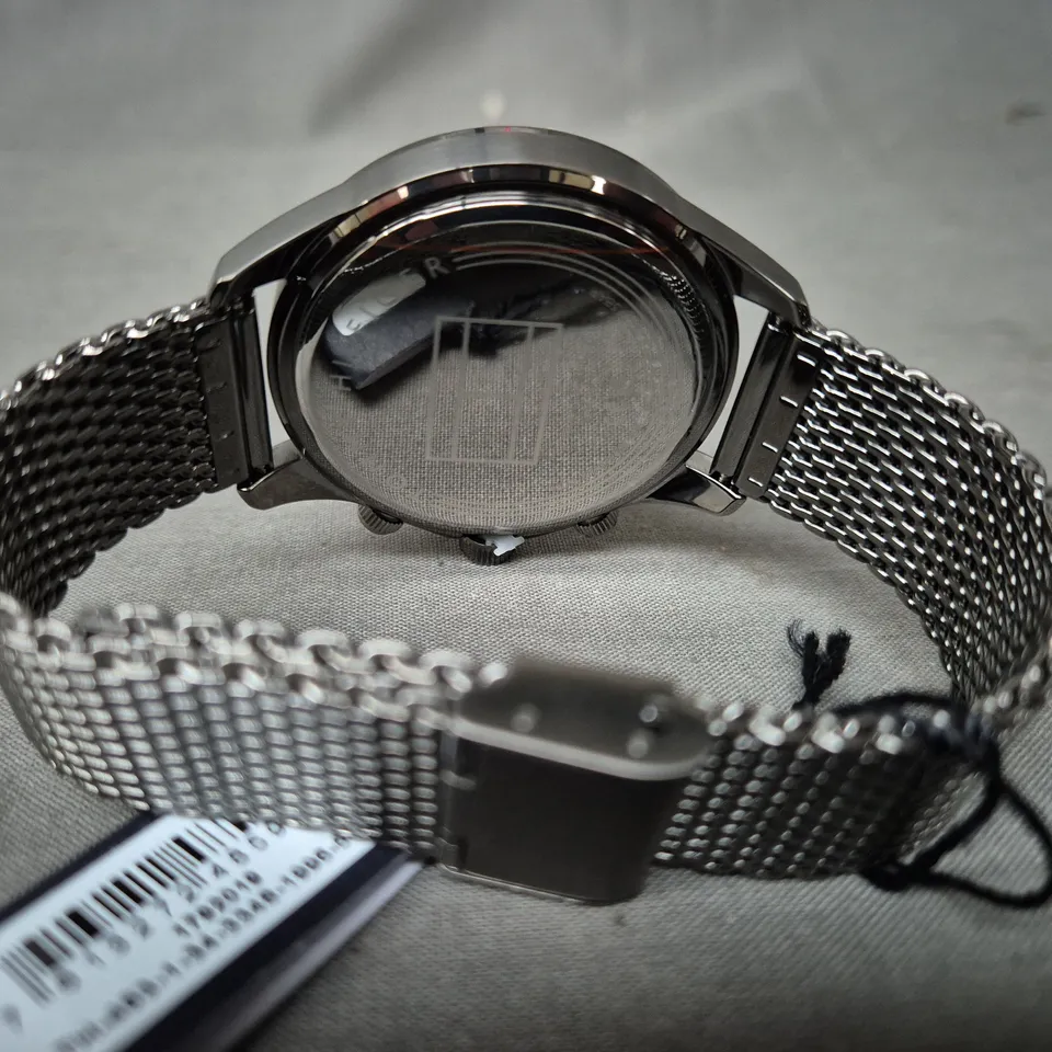 BOXED TOMMY HILFIGER GREY MESH STAINLESS STEEL WATCH RRP £140