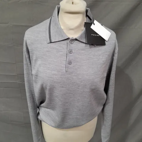 FALKE LIGHT GREY STRETCH POLO SHIRT - MEDIUM