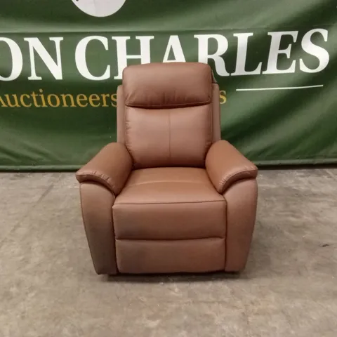 ASPIRE KINGSMERE LEATHER POWER RECLINER ARMCHAIR - TAN