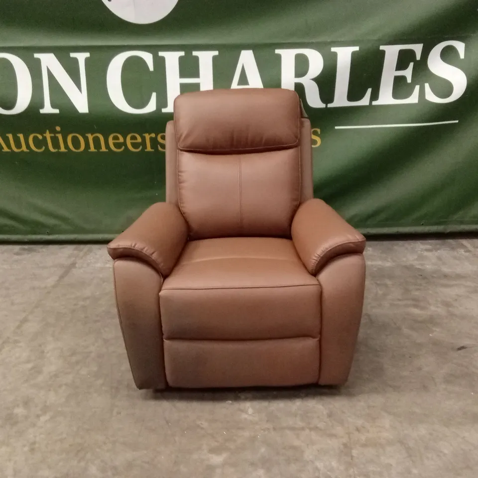 ASPIRE KINGSMERE LEATHER POWER RECLINER ARMCHAIR - TAN RRP £539