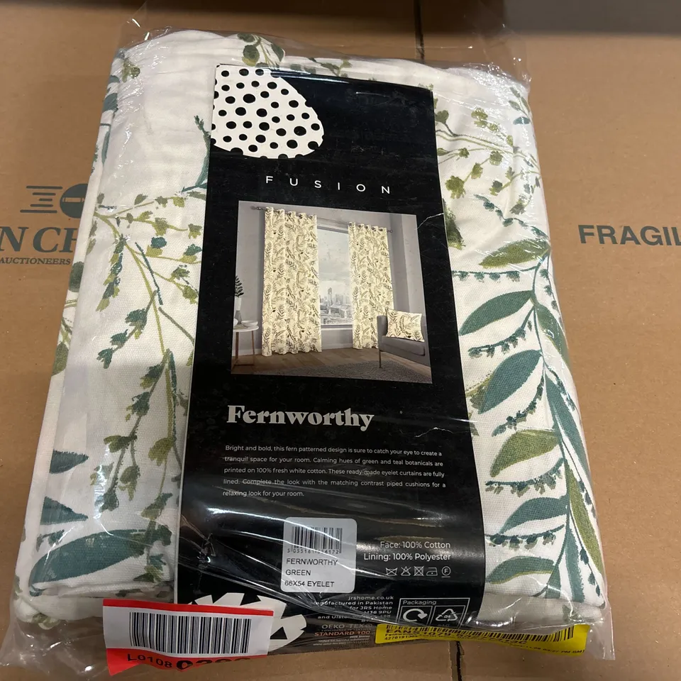 BAGGED FERNWORTHY EYELET ROOM DARKENING CURTAINS - 66 x 54" 