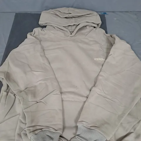 BOX OF APPROXIMATELY 11 HOODED SWEATSHIRTS - GREY - SIZES LARGE AND EXTRA LARGE
