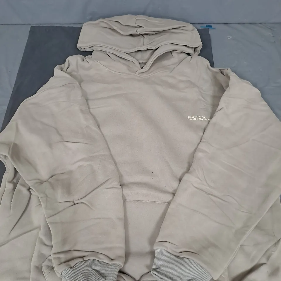 BOX OF APPROXIMATELY 11 HOODED SWEATSHIRTS - GREY - SIZES LARGE AND EXTRA LARGE