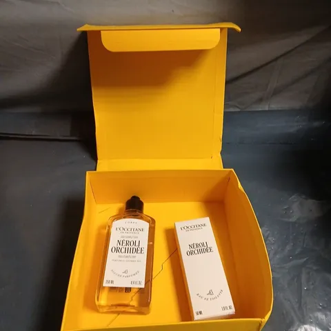L'OCCITANE NEROLI ORCHIDÉE GIFT SET IN YELLOW BOX – SHOWER GEL 250 ML + FRAGRANCE