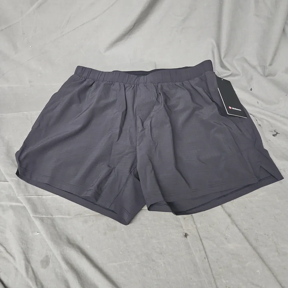 LULULEMON RUN CREW RIPSTOP SHORT 6" LINED IN BLACK SIZE L