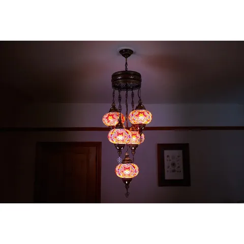 BOXED KARLIE 5-LIGHT BRONZE CLUSTER PENDANT
