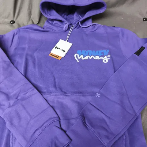 MONEY MOVES PURPLE HOODIE – SIZE M