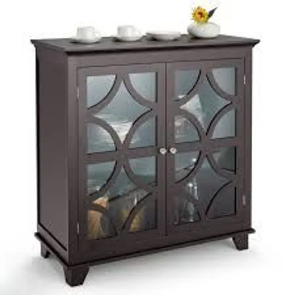 BOXED COSTWAY 2 DOOR COFFEE FREESTANDING BUFFET SIDEBOARD