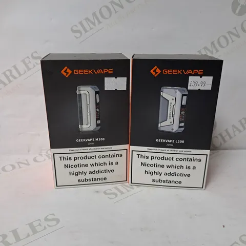2 BOXED GEEKVAPE VAPE KITS TO INCLUDE M100 AND L200