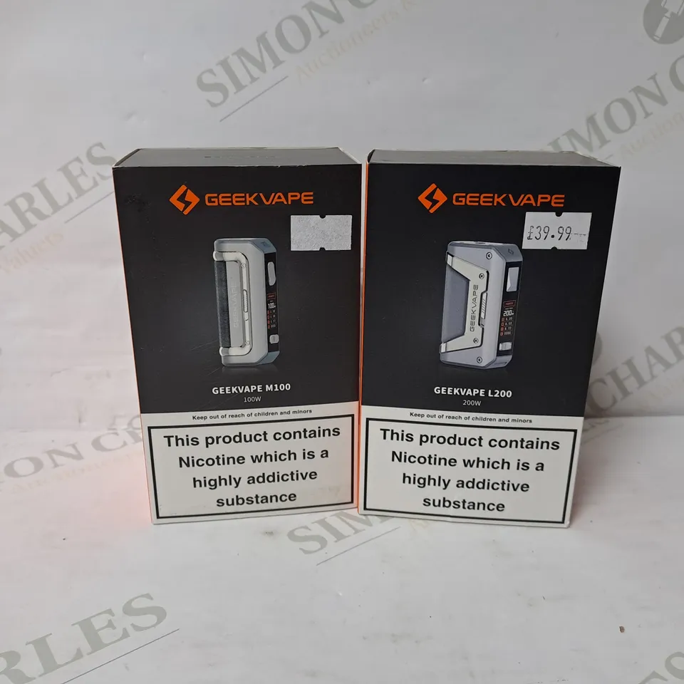 2 BOXED GEEKVAPE VAPE KITS TO INCLUDE M100 AND L200 