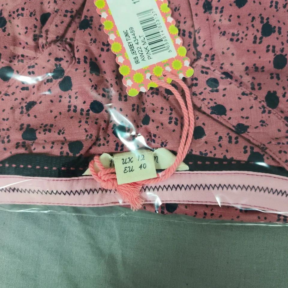 APPROXIMATELY 5 X WHITE STUFF PINK IRIS JERSEY TUNIC – UK 12 (EU 40) SEALED