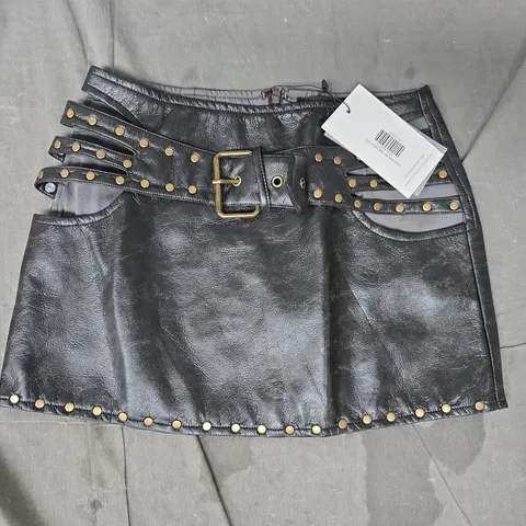 OUTCAST RODEO MINI SKIRT IN DARK GREY SIZE XS