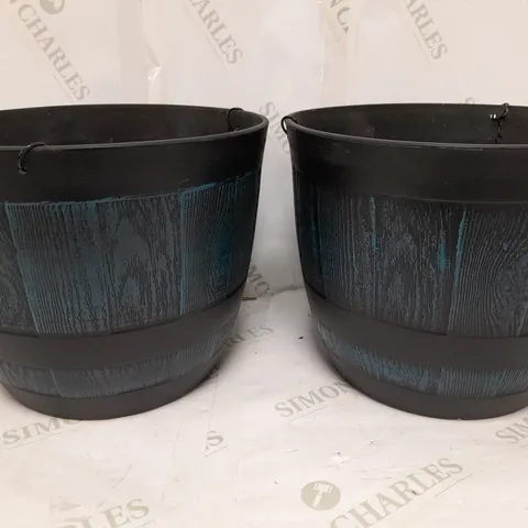 GRUMPY GARDENER SET OF 2 WHISKEY BARREL HANGING BASKETS