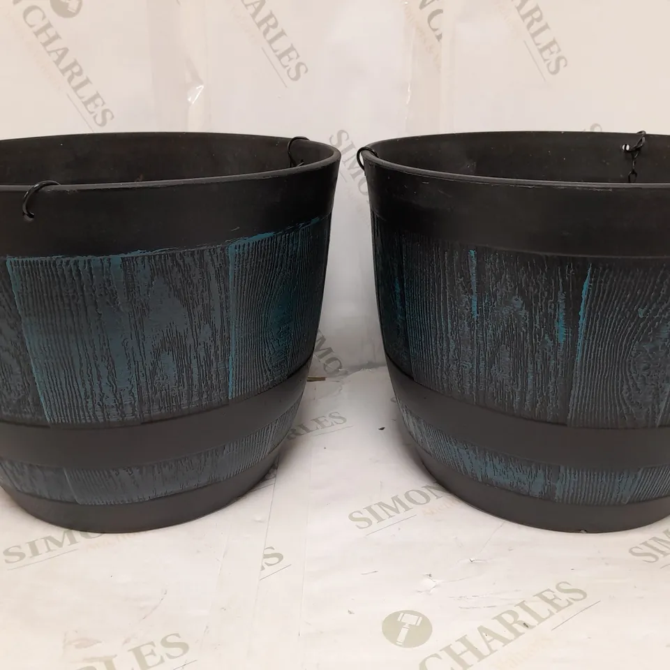 GRUMPY GARDENER SET OF 2 WHISKEY BARREL HANGING BASKETS