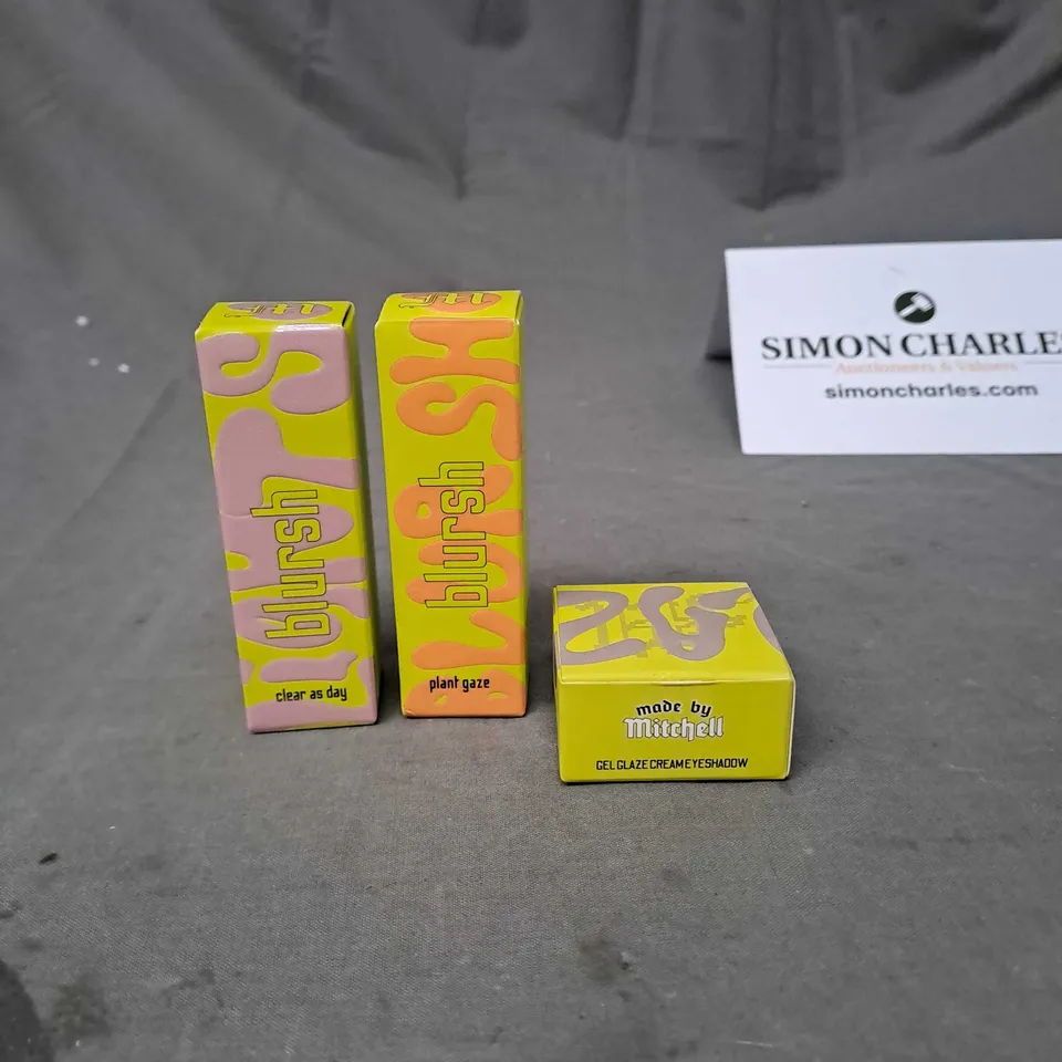 LOT OF 3 MADE BY MITCHELL MAKE UP PRODUCTS TO INCLUDE BLURSH AND EYESHADOW