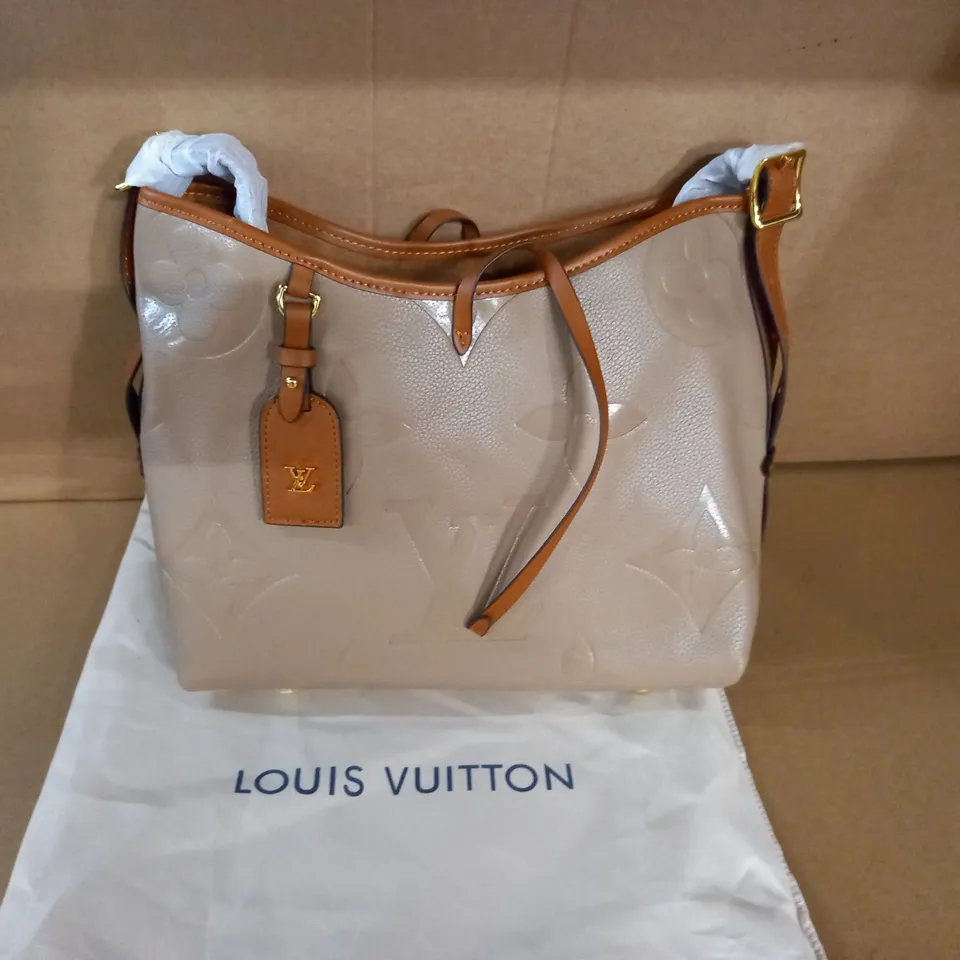 LOUIS VUITTON LEATHER BAG IN CREAM/BROWN