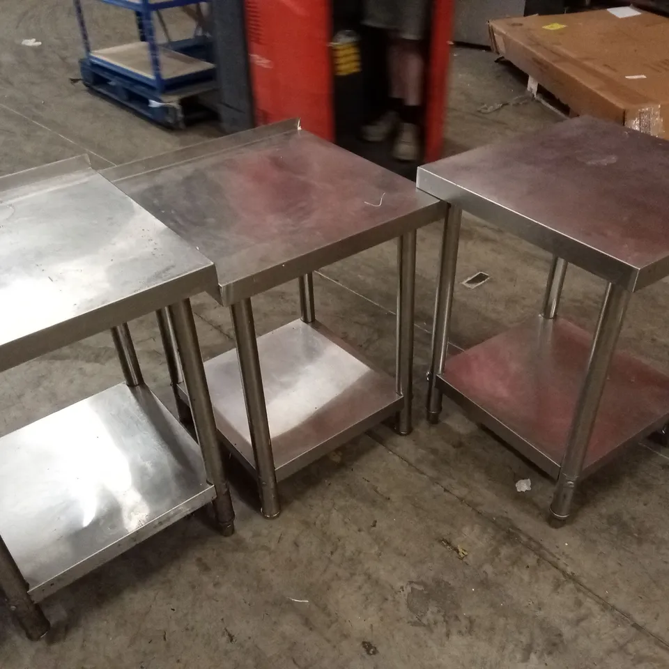 SET OF STAINLESS STEEL COMMERCIAL KITCHEN COUNTERS