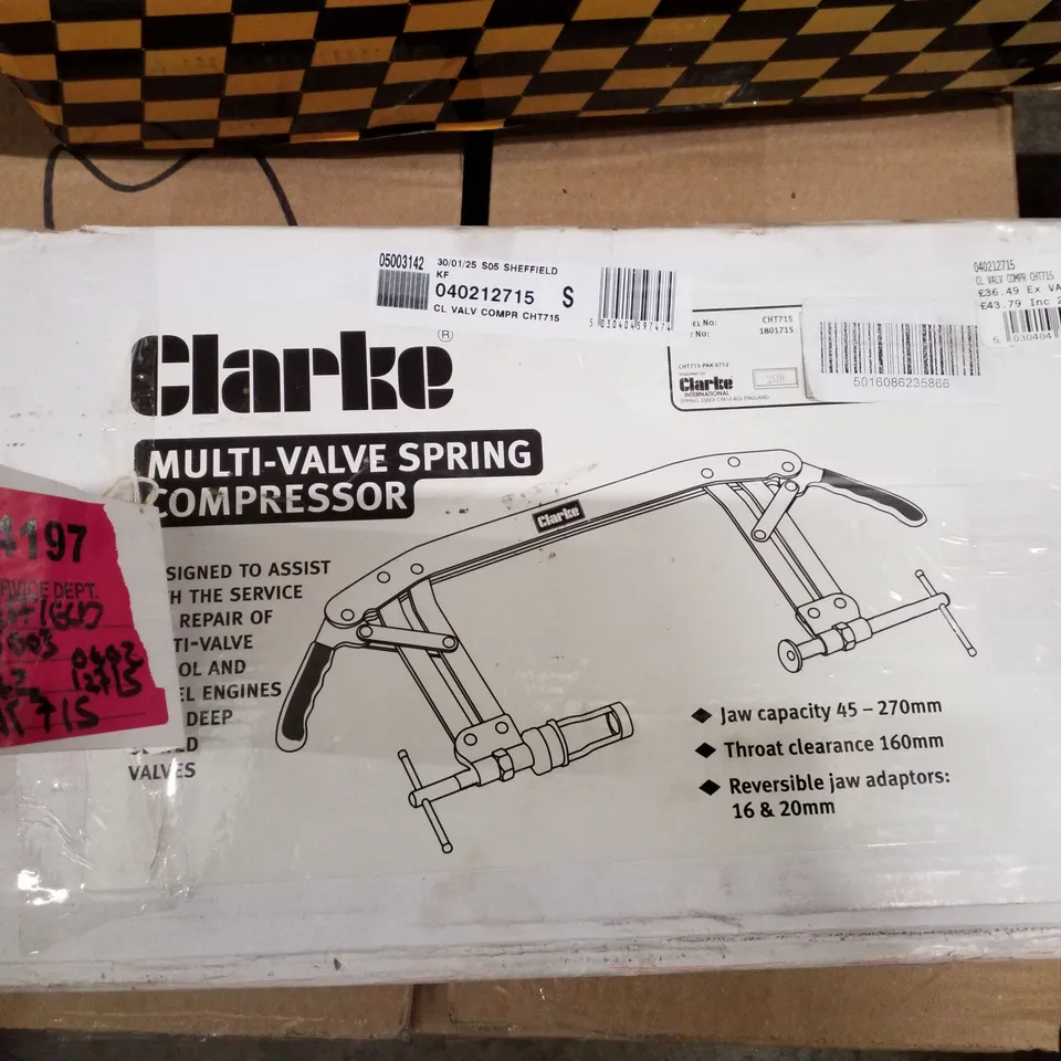 BOXED CLARKE CHT715 MULTI-VALVE SPRING COMPRESSOR