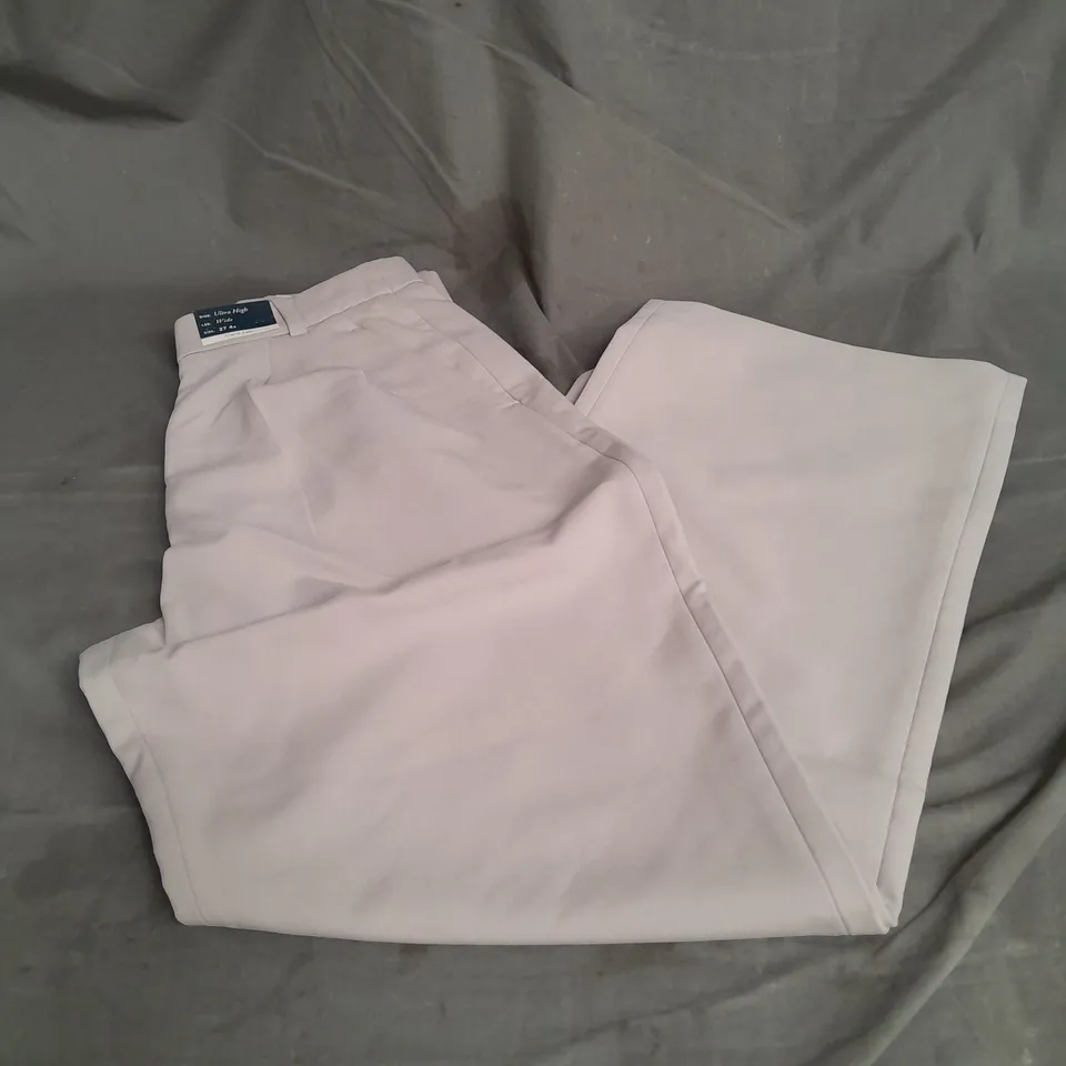 ABERCROMBIE & FITCH ULTRA HIGH RISE WIDE LEG PLEAT TROUSERS IN STONE SIZE 27/4R