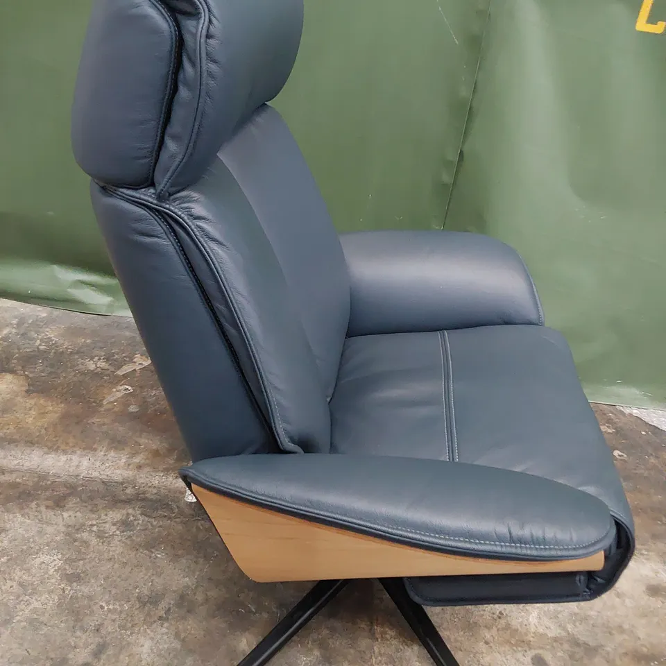 QUALITY BRITISH DESIGNER G PLAN OSLO POWER RECLINING CHAIR CAMBRIDGE NAVY LEATHER 