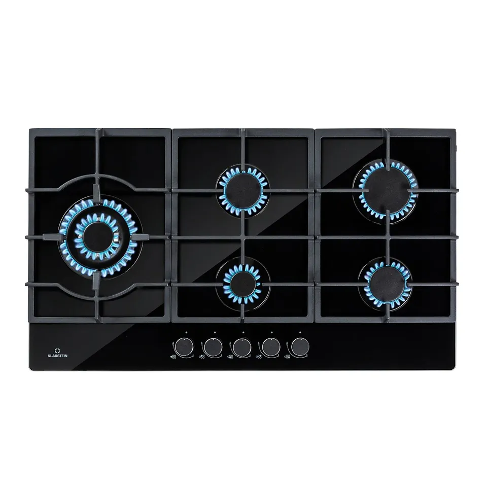 KLARSTEIN IGNITO 90CM GAS HOB 5 BURNERS BLACK BOXED